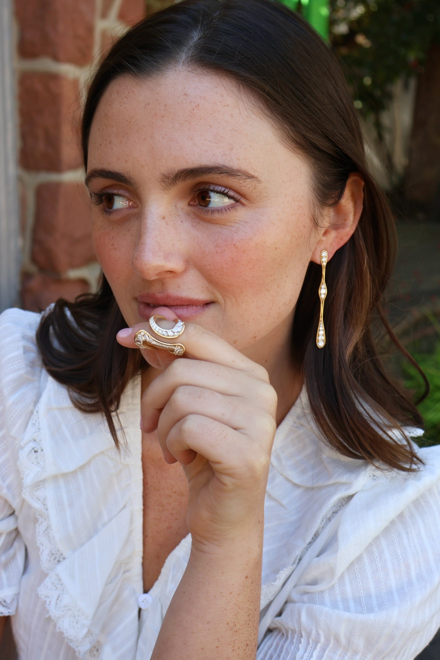Fernando Jorge diamond open stream ring tiny gods