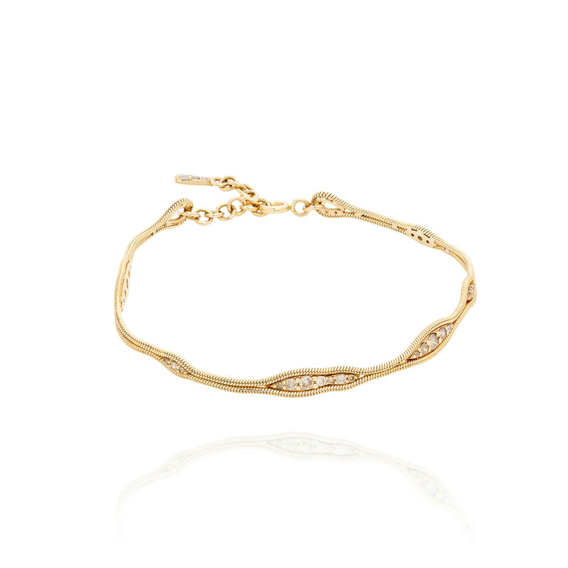 18k yellow gold fluid diamonds bracelet by Fernando Jorge Tiny Gods