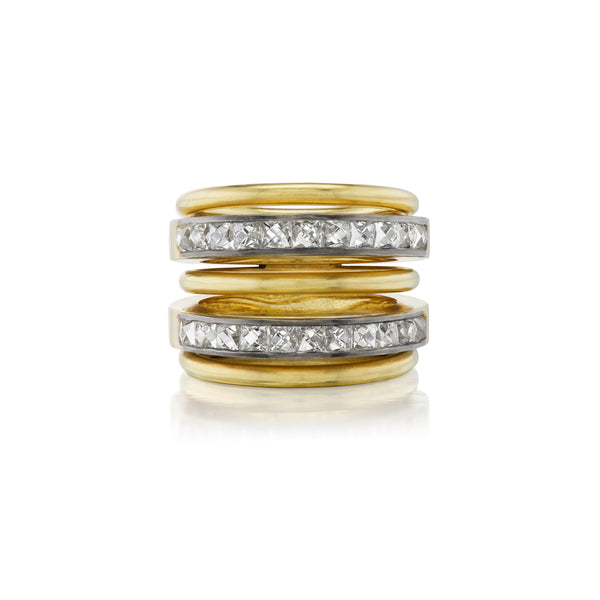 18k yellow gold French cut diamond spiral ring by Sylva & Cie Tiny Gods