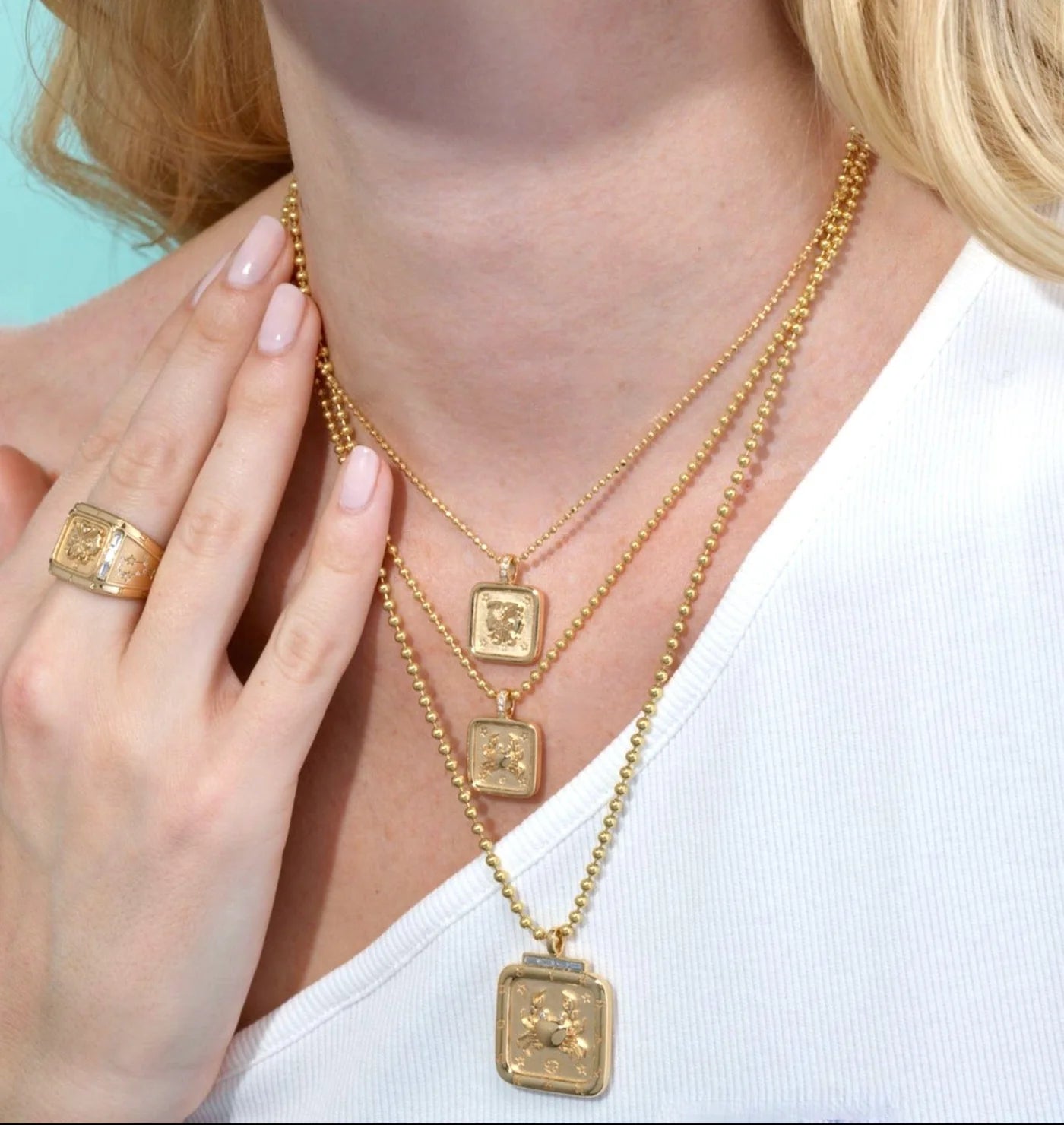 gemini zodiac ring yellow gold sorellina tiny gods 