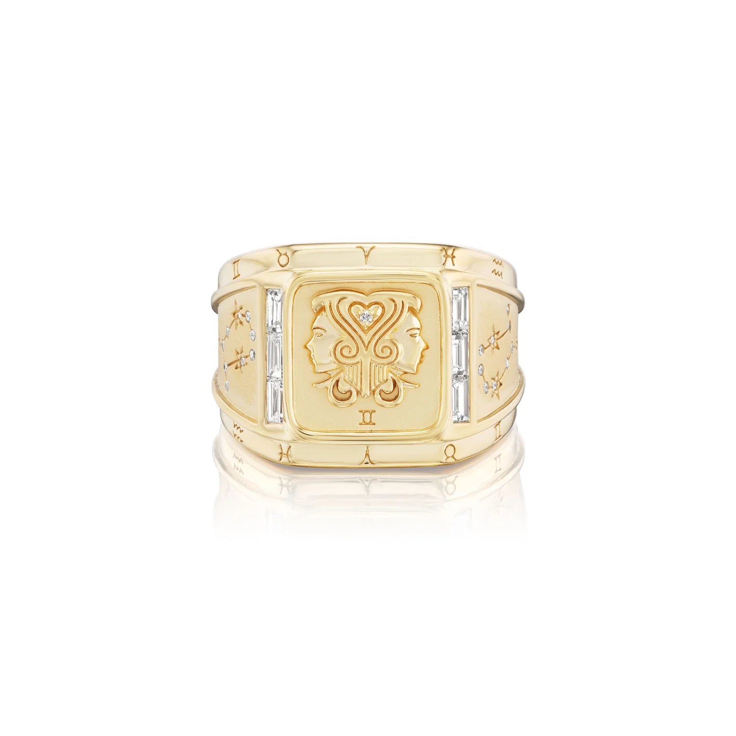 gemini zodiac ring yellow gold sorellina tiny gods 