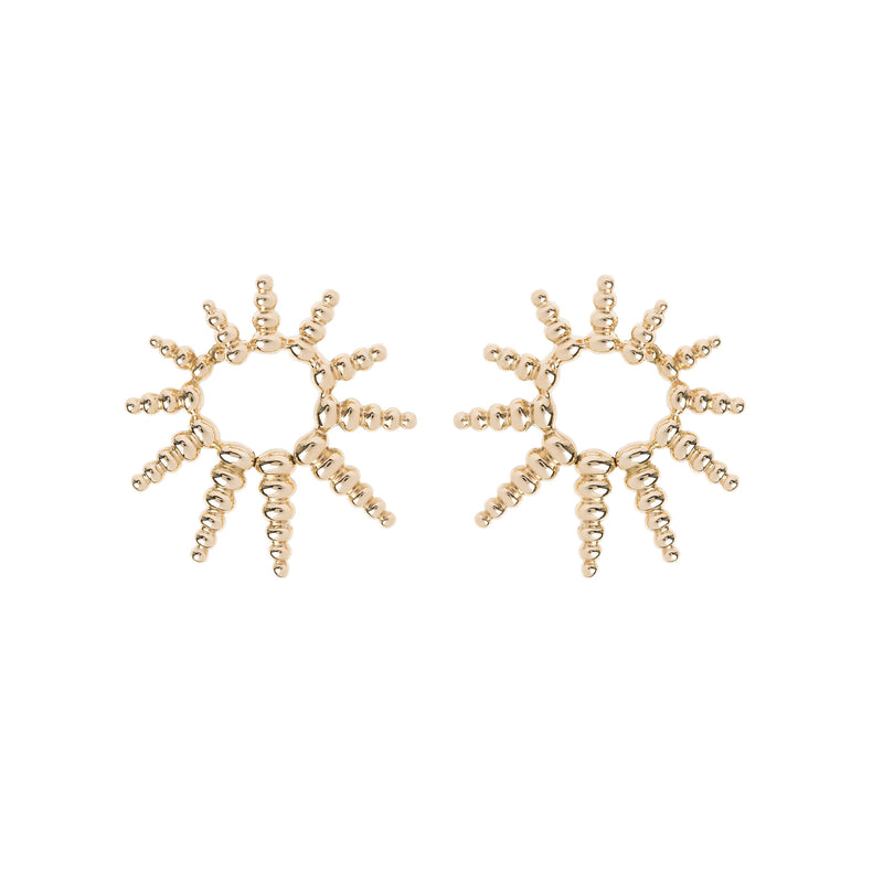 18k yellow gold sun spectrum earrings by Nikos Koulis Tiny Gods