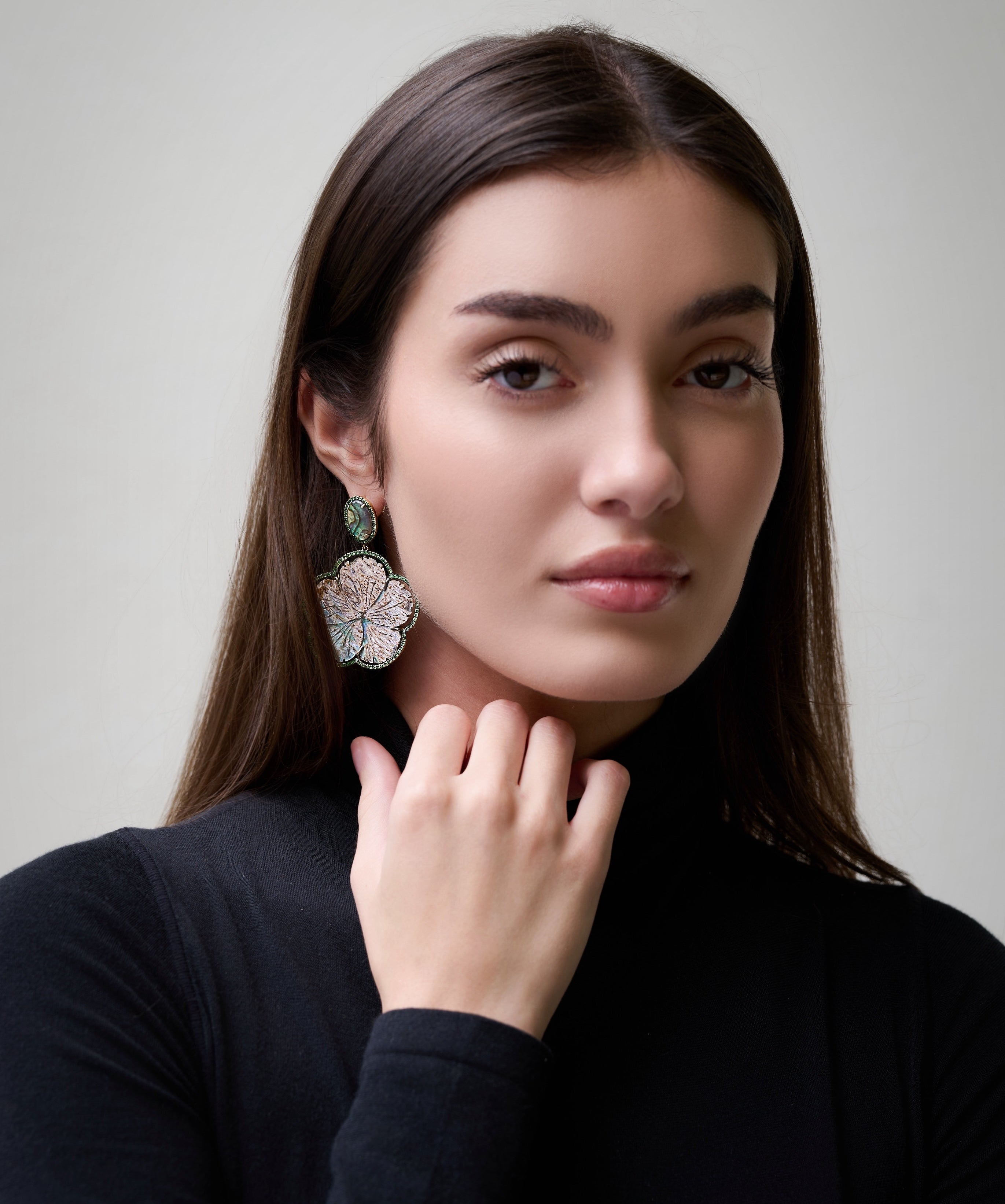 Innate Mother of Pearl Abalone Flower Earrings
