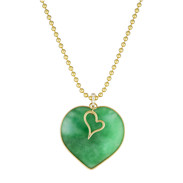 Green Colombian Emerald Heart Pendant