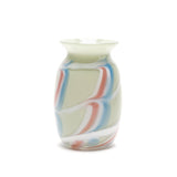 hand blown grey glass vase with pink white and light blue swirls by Paul Arnhold Tiny Gods