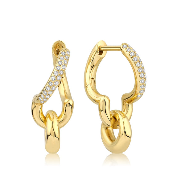 18k yellow gold harmonia earrings with diamonds by Kloto Tiny Gods