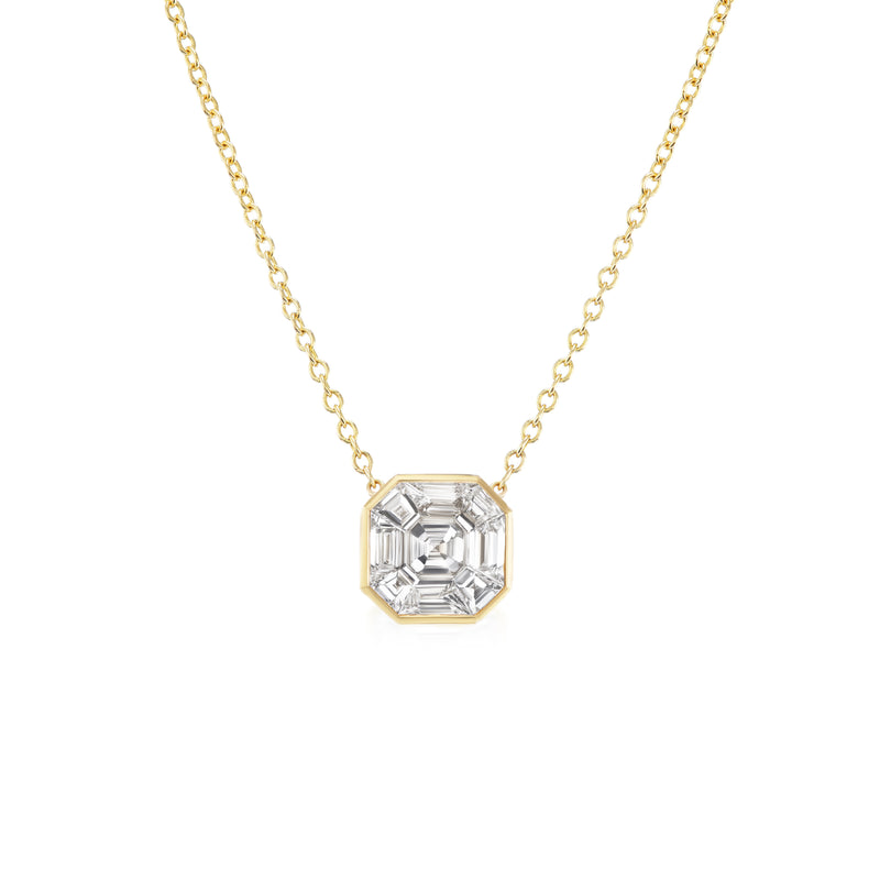 Illusion Asscher Diamond Pendant