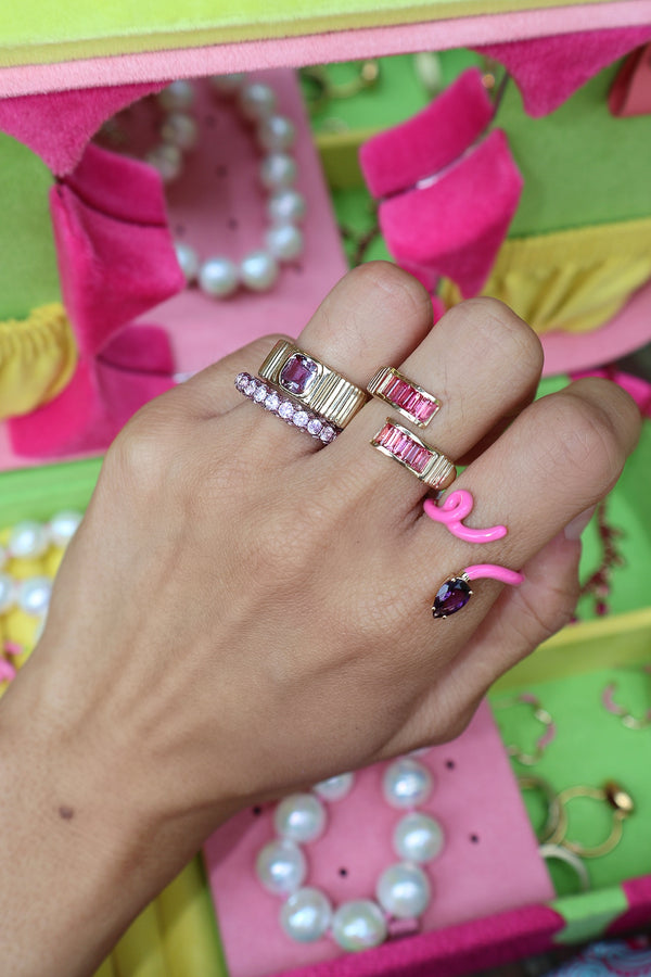 Pink Sapphire Pleated Band