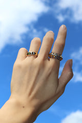 Rainbow Pyramid Pave Band