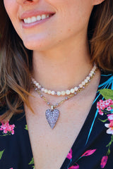Opal and Pink Sapphire Beaded Necklace