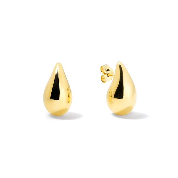 medium teardrop earrings 14k yellow gold tiny gods drop bottega