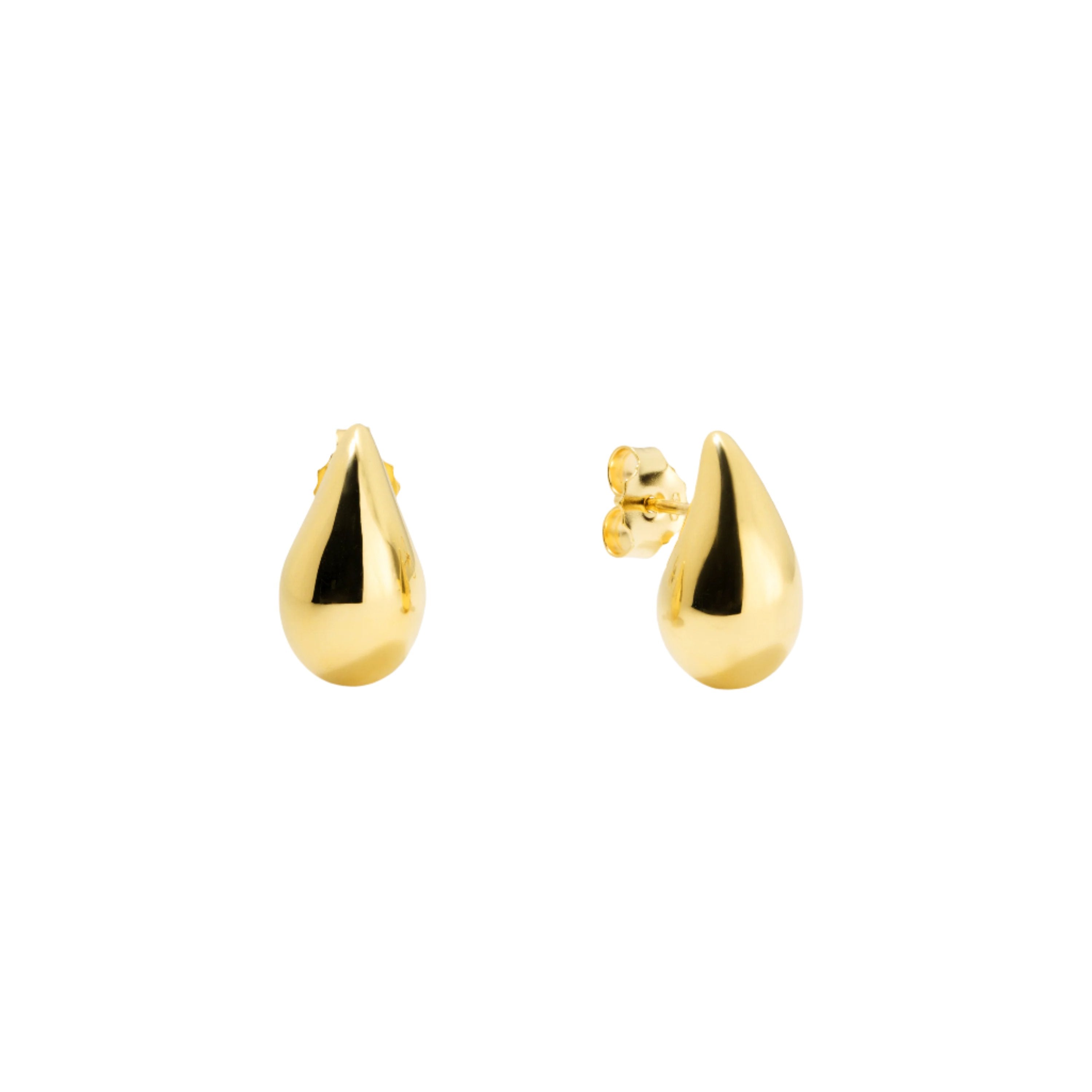 small teardrop earrings tiny gods 14k yellow gold bottega drop