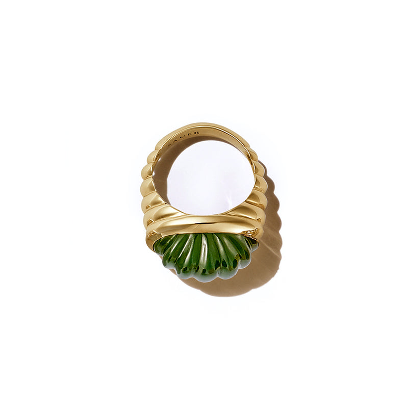 jade lazuli yam ring 18k gold sauer ring 18k yellow gold tiny gods