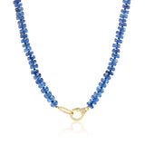 18k yellow gold blue Kyanite Bead Necklace by Sorellina tiny gods