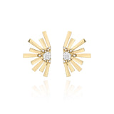 18k yellow gold white topaz and diamond la belle earrings by Carol Kauffman Tiny Gods