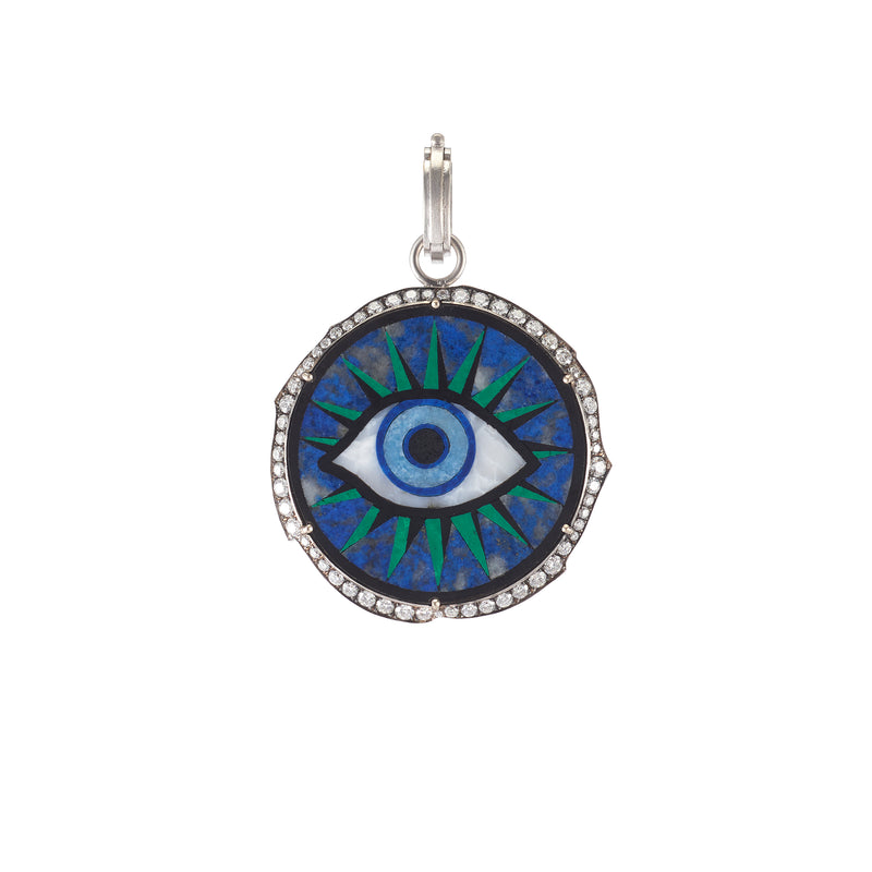 Lapis eye inlay pendant by Sylva & Cie Tiny Gods