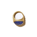 lapis lazuli yam ring 18k gold saber tiny gods