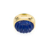 lapis lazuli yam ring 18k gold saber tiny gods