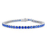 18k white gold large blue sapphire invisible tennis bracelet Tiny Gods