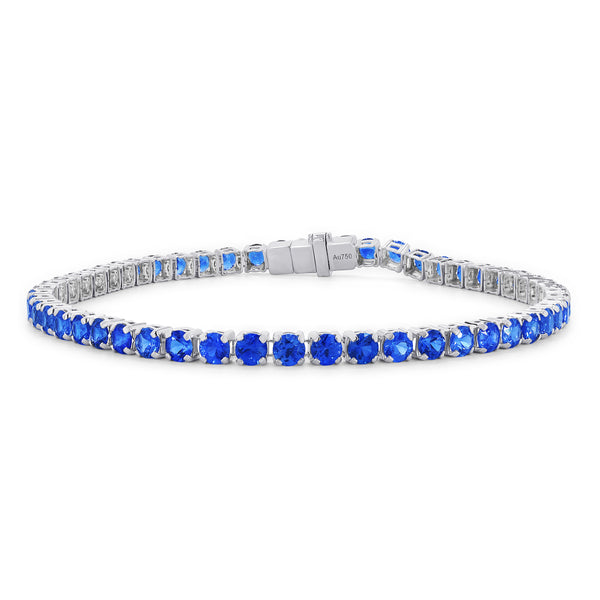 18k white gold large blue sapphire invisible tennis bracelet Tiny Gods