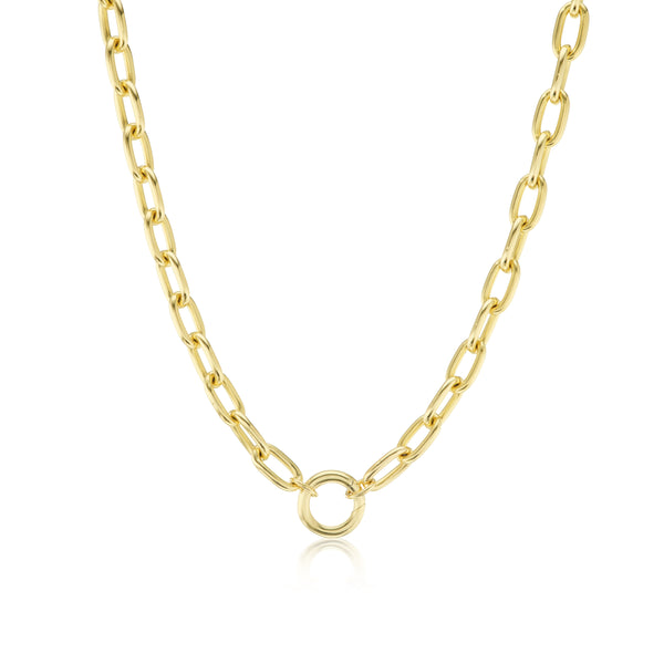 14k yellow gold large oval link Olivia chain necklace by Tiny gods