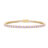 18k yellow gold large pink sapphire invisible tennis bracelet Tiny Gods