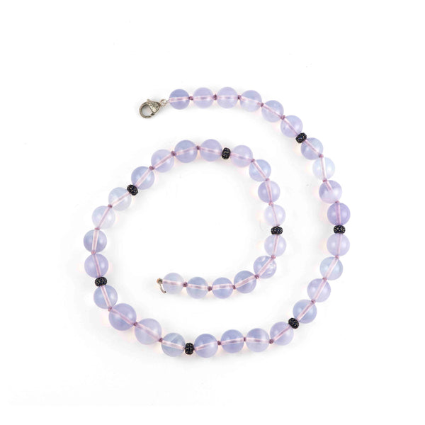 Lavender Moon Amethyst & Sapphire Beaded Necklace