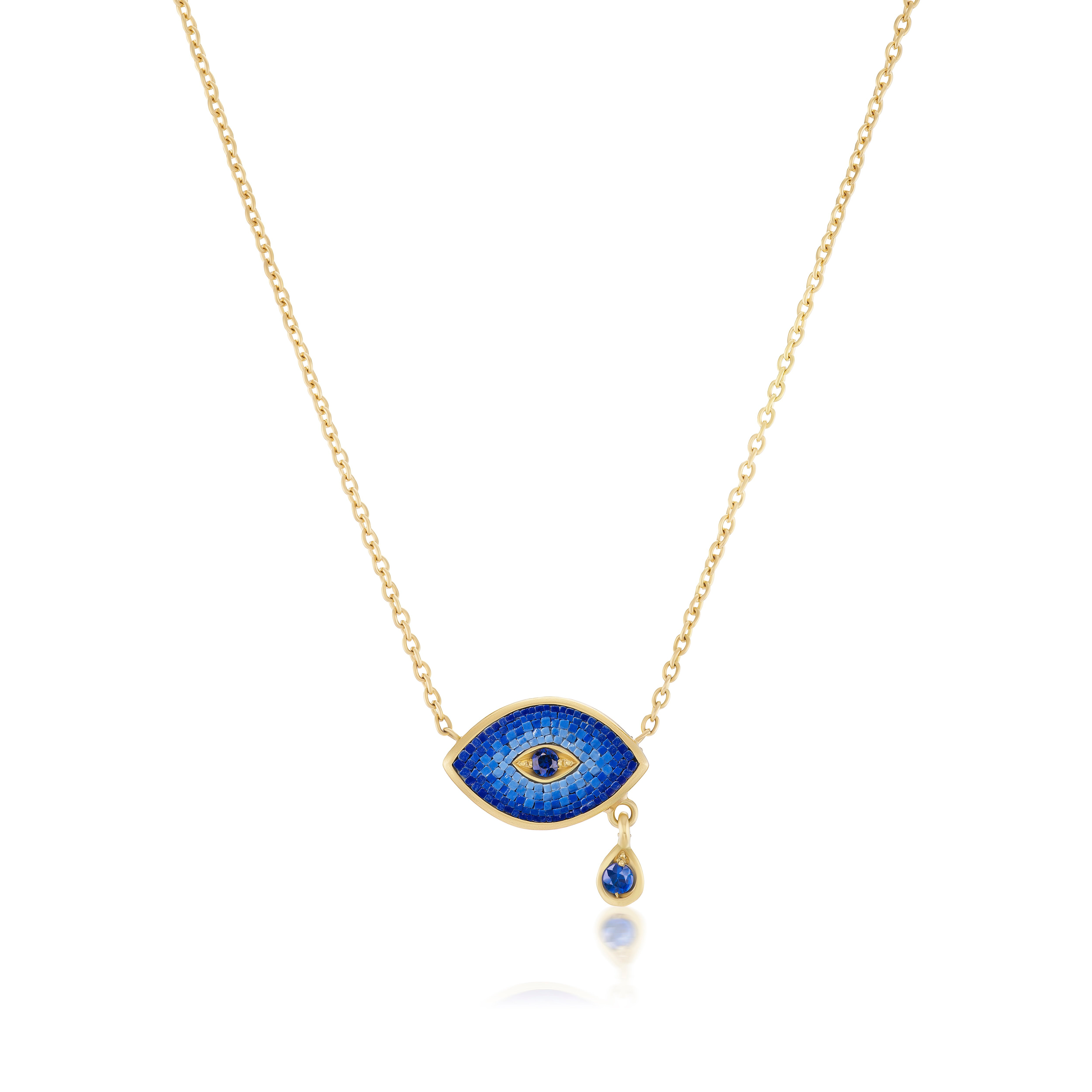 Blue Evil Eye Micromosaic Pendant