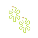 lime green enamel flower power hoop earrings by Bea Bongiasca Tiny Gods