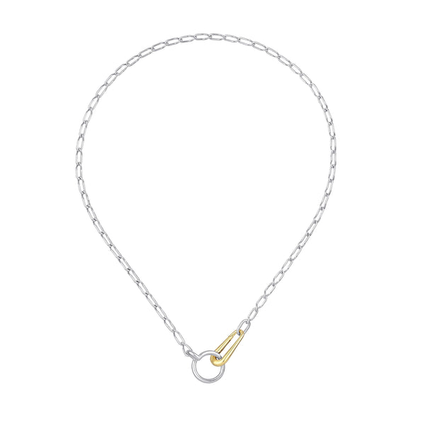 18k yellow gold and sterling silver link necklace by Kloto Tiny Gods