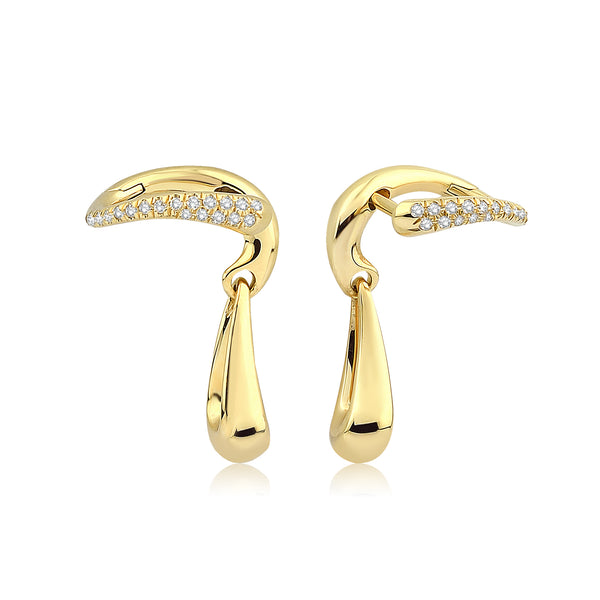18k yellow gold little moment earrings with diamonds by Kloto Tiny Gods