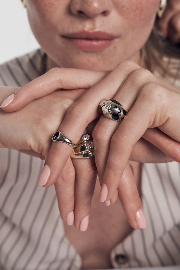 Large Polka Dot Bombe Ring