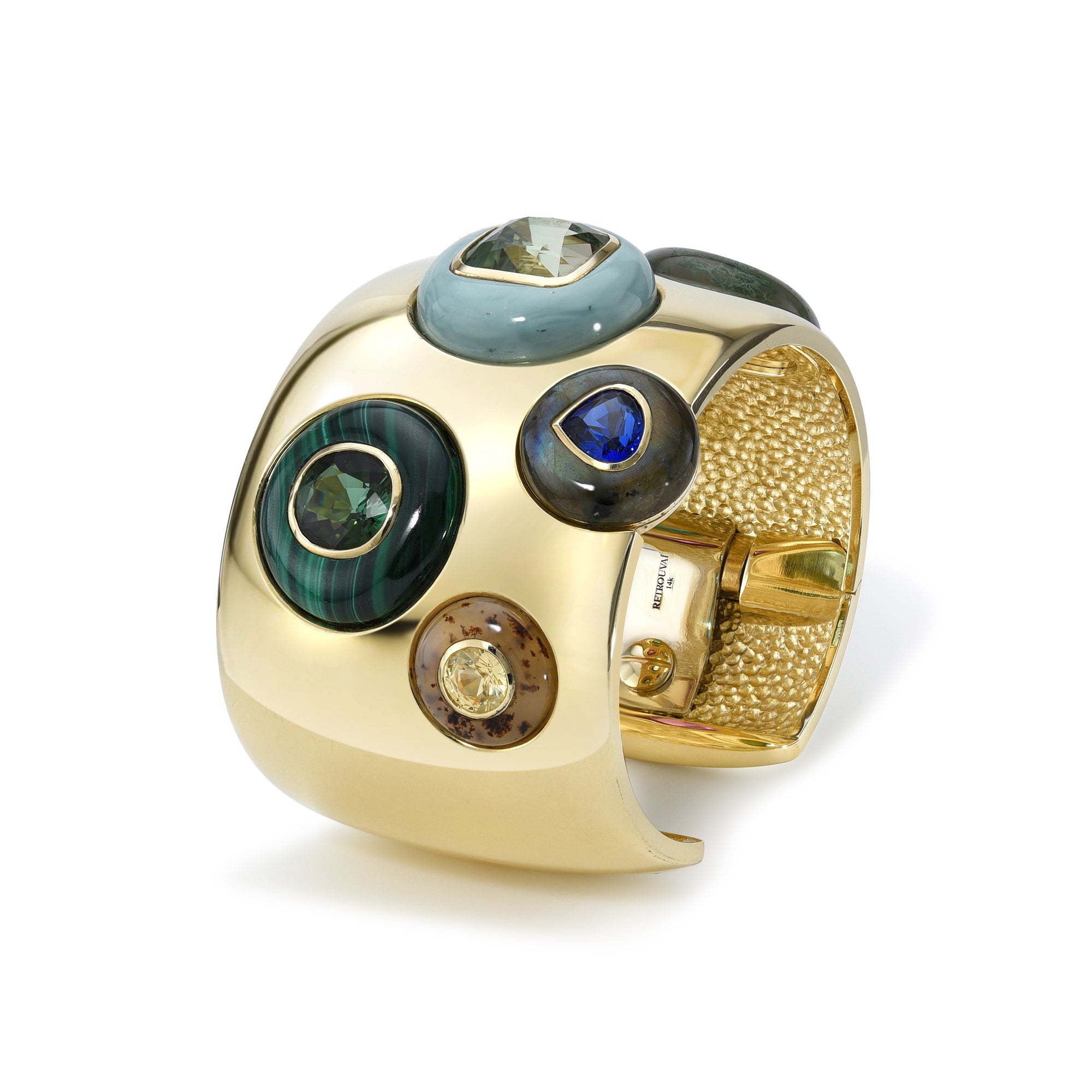 lollipop cuff retrouvia lapis emerald sapphire agate pink tourmaline turquoise labordorite malachite dendrite tiny gods