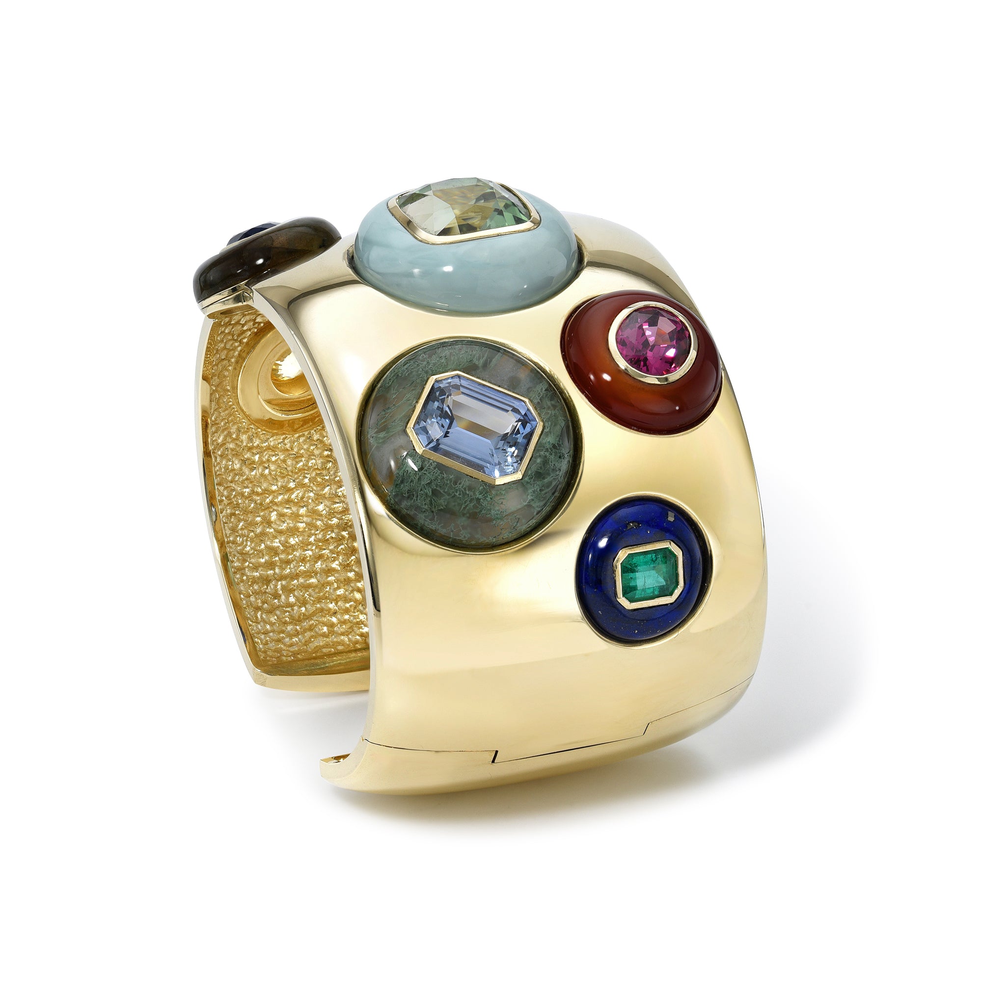 lollipop cuff retrouvia lapis emerald sapphire agate pink tourmaline turquoise labordorite malachite dendrite tiny gods