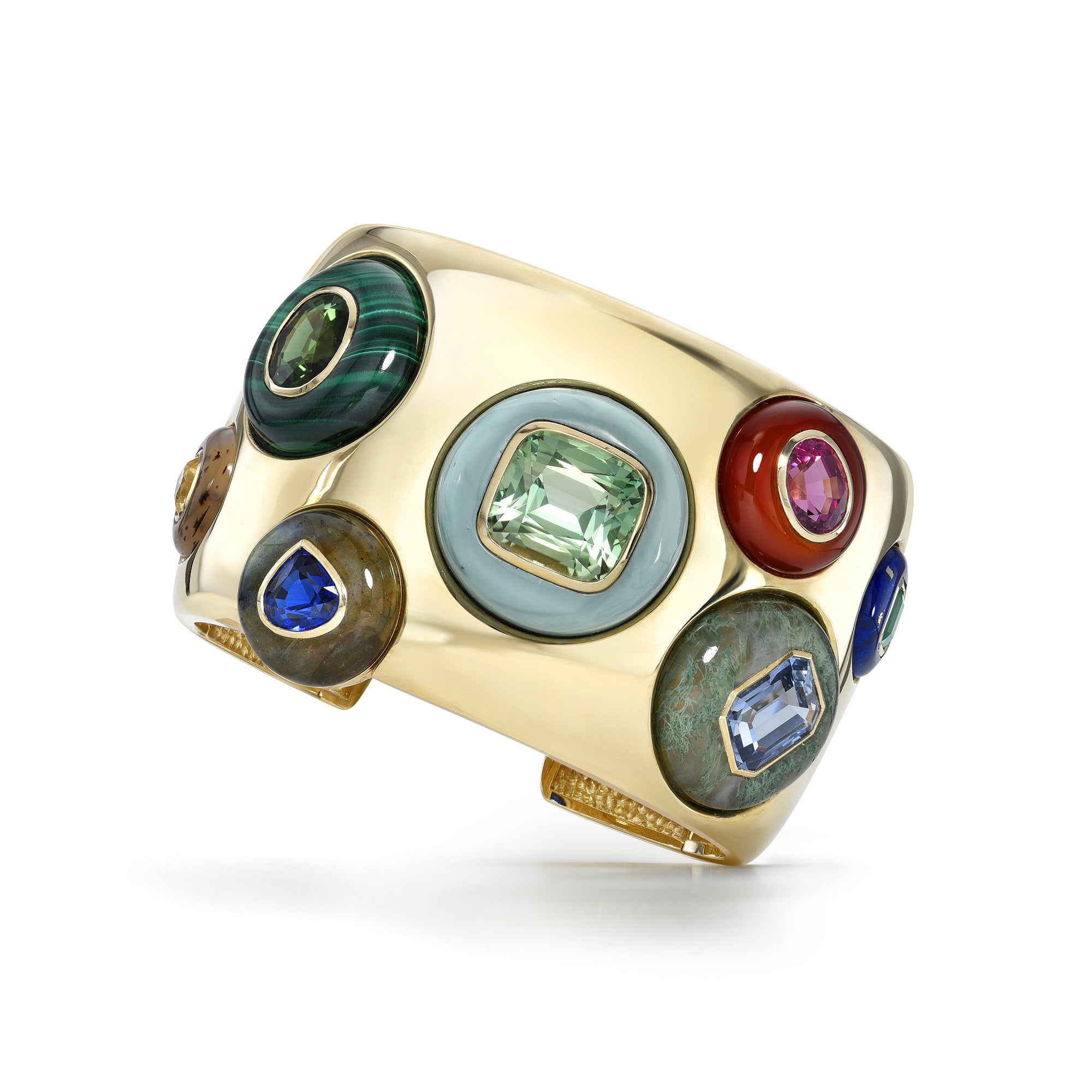 lollipop cuff retrouvia lapis emerald sapphire agate pink tourmaline turquoise labordorite malachite dendrite tiny gods