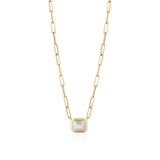 opal emerald cut Manhattan cut bezel yellow gold goshwara