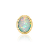 18k yellow gold oval opal double gold bezel by Goshwara Tiny Gods