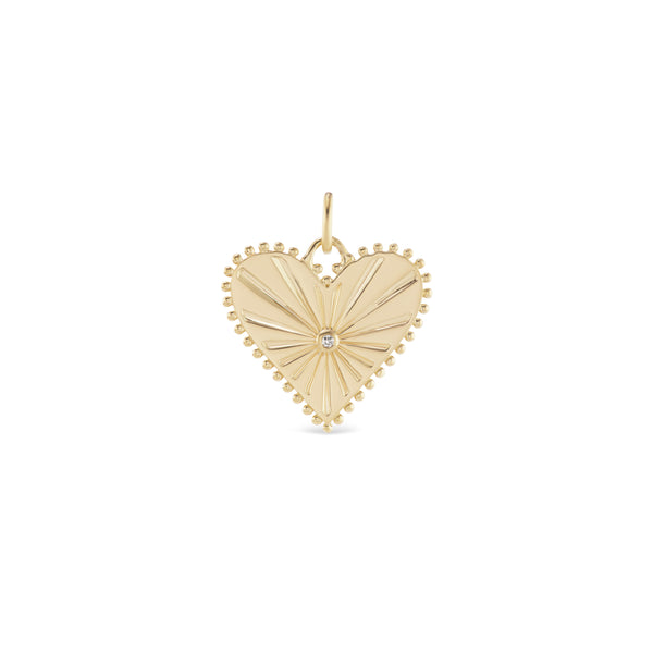 14k yellow gold small diamond Pour Toujour heart charm by Marlo Laz Tiny Gods