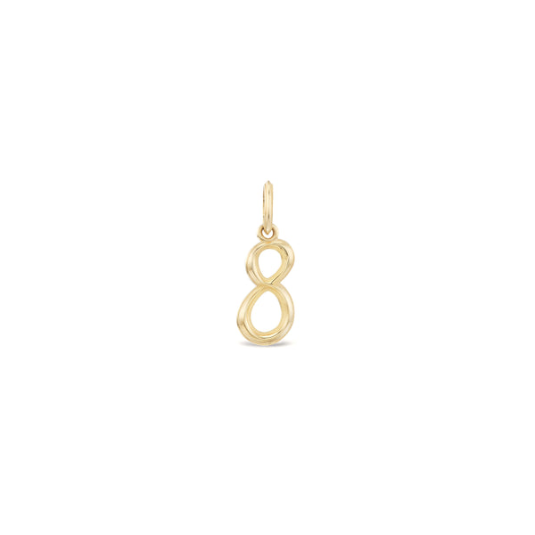 14k yellow gold custom bespoke number charm "8" by Marlo Laz Tiny Gods