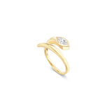 18k yellow gold marquis diamond snake coil ring Tiny Gods