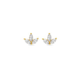 14k yellow gold marquis diamond cluster stud earring Tiny Gods