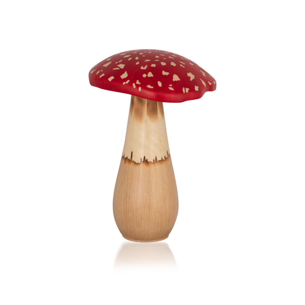 red spotted mushroom wood marquetry home decor by Silvia furmanovich Tiny Gods 