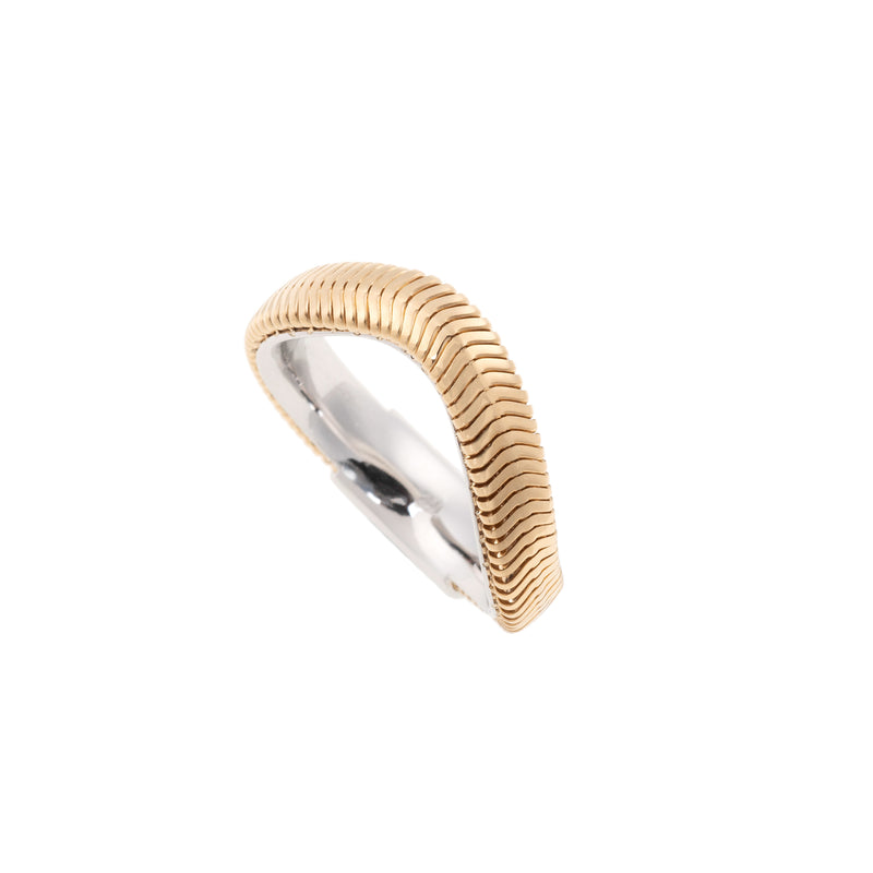 18k yellow gold medium snake chain feelings band ring by Nikos Koulis Tiny Gods