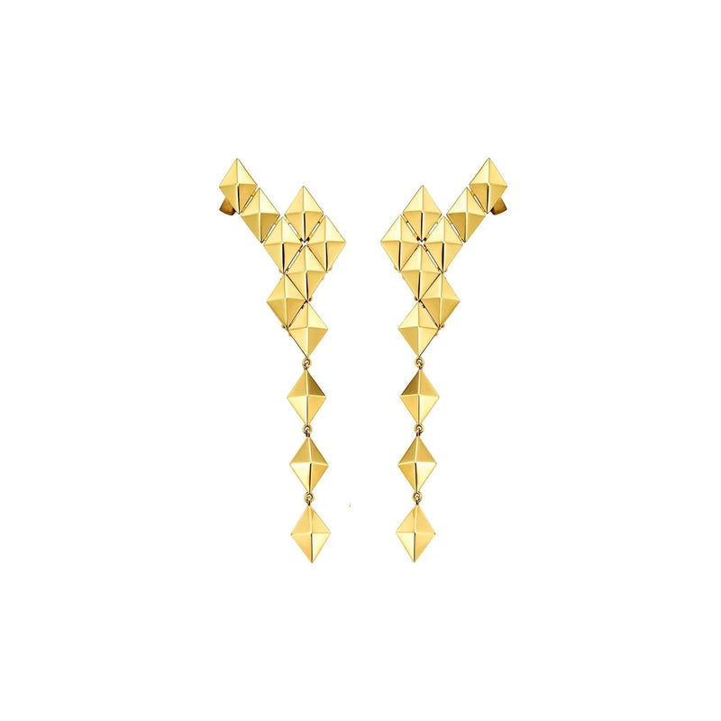 18k Yellow gold cadar medium python ear climbers tiny gods 