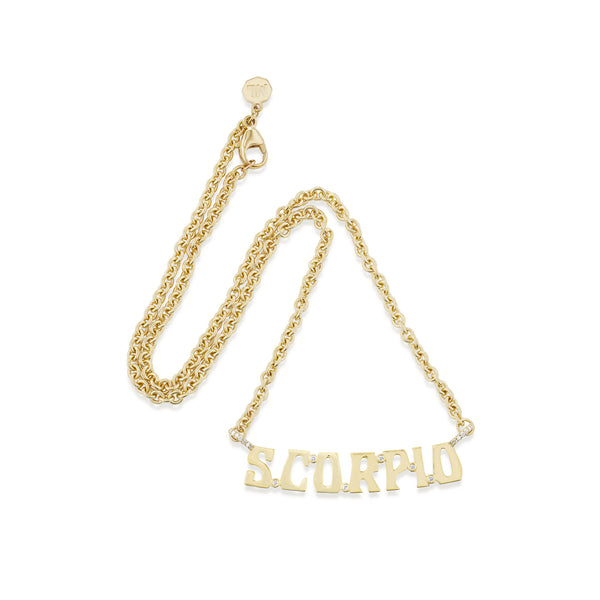 Medium "SCORPIO" Nameplate Necklace