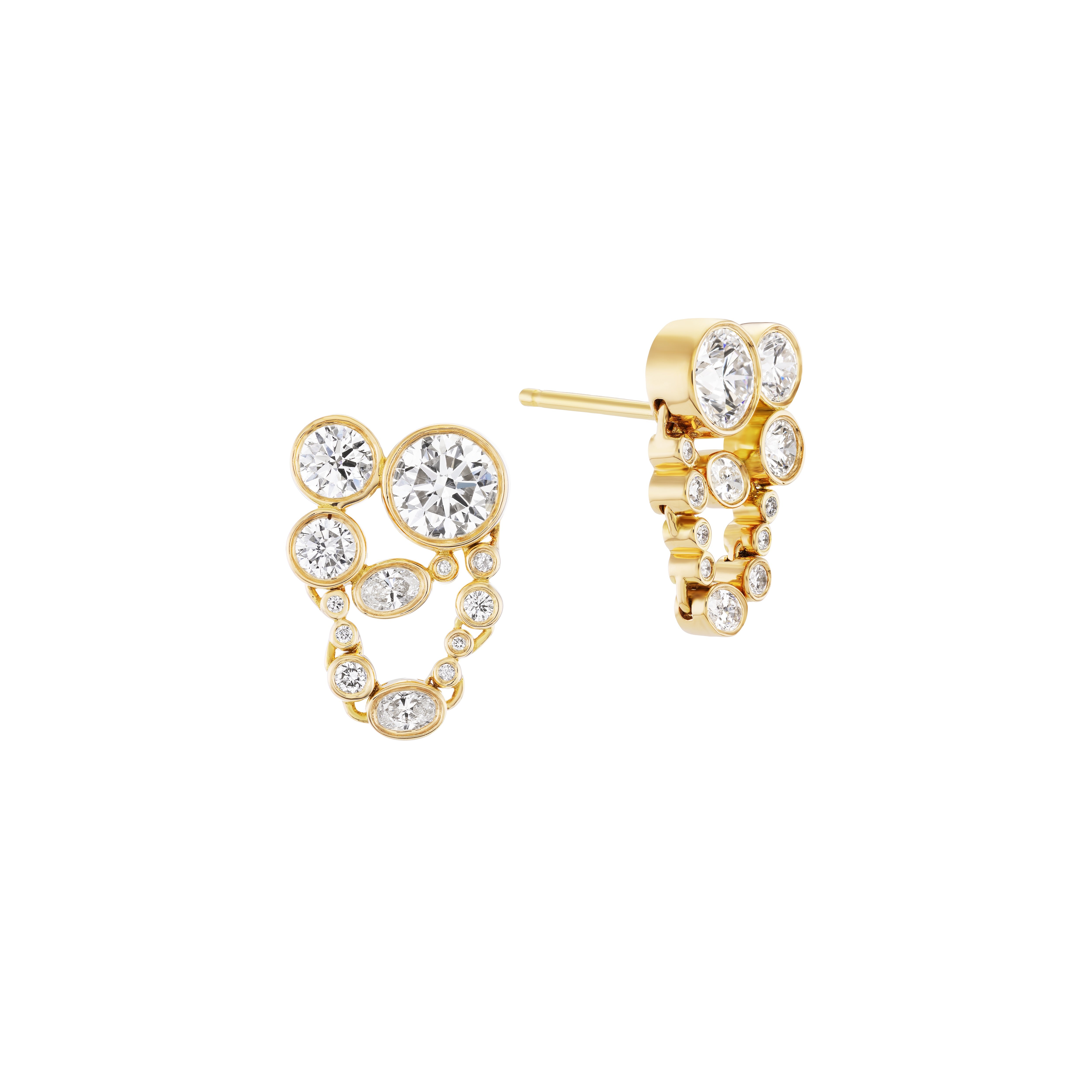 18k yellow gold Metal Web Earring by Uniform Object at Tiny Gods