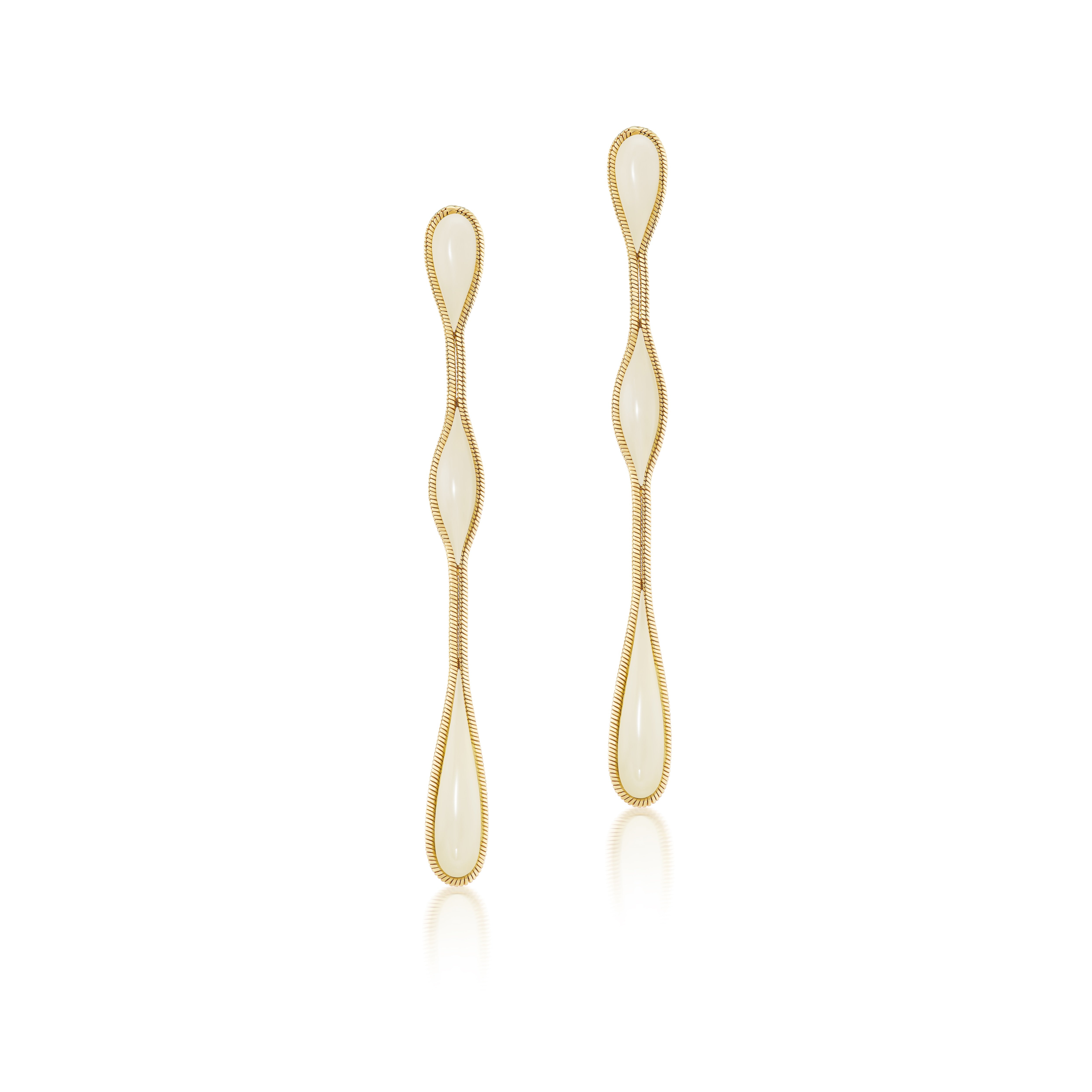 Milky Aquamarine Fluid Stone Earrings
