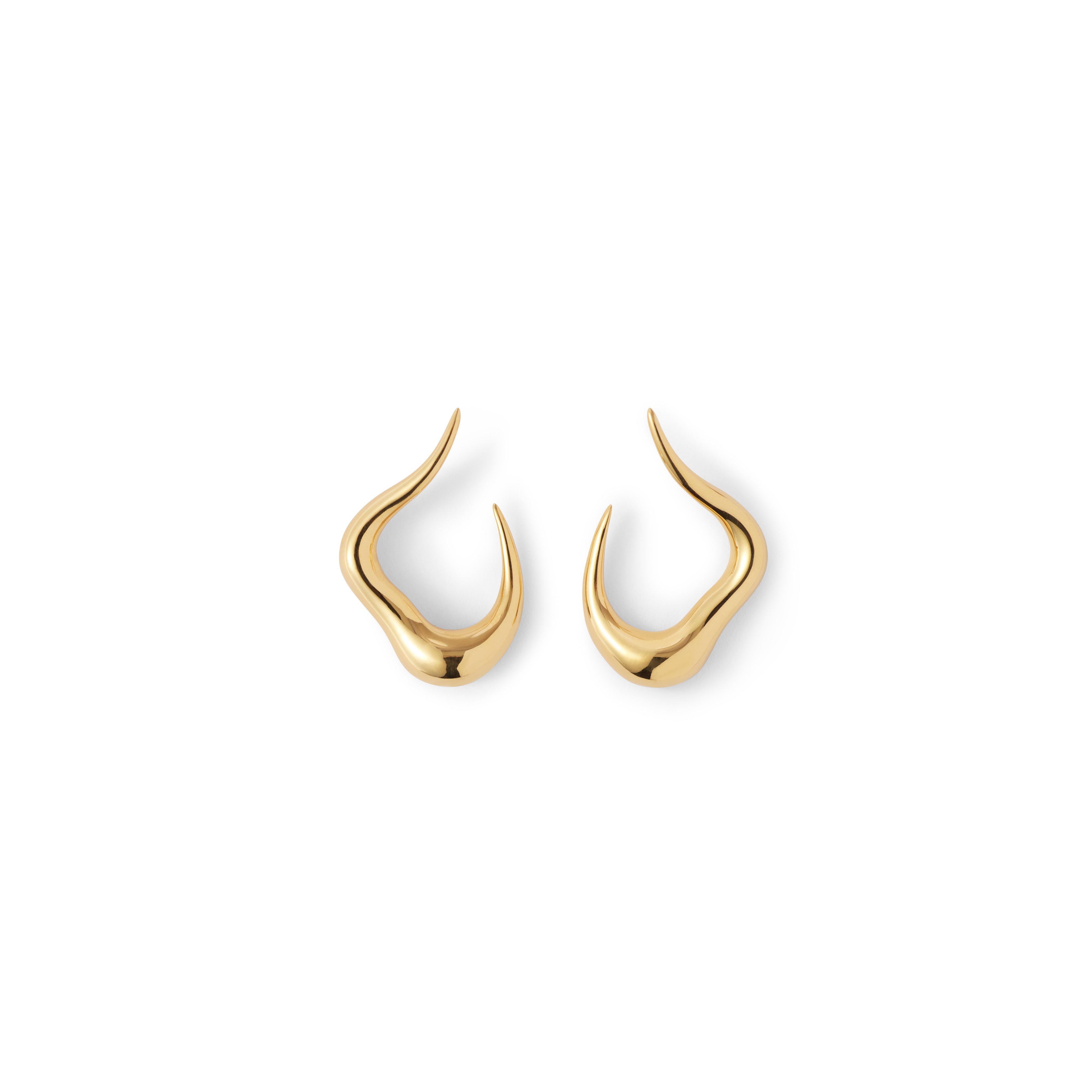 18k yellow gold mini bold stream open earrings Fernando Jorge Tiny Gods 