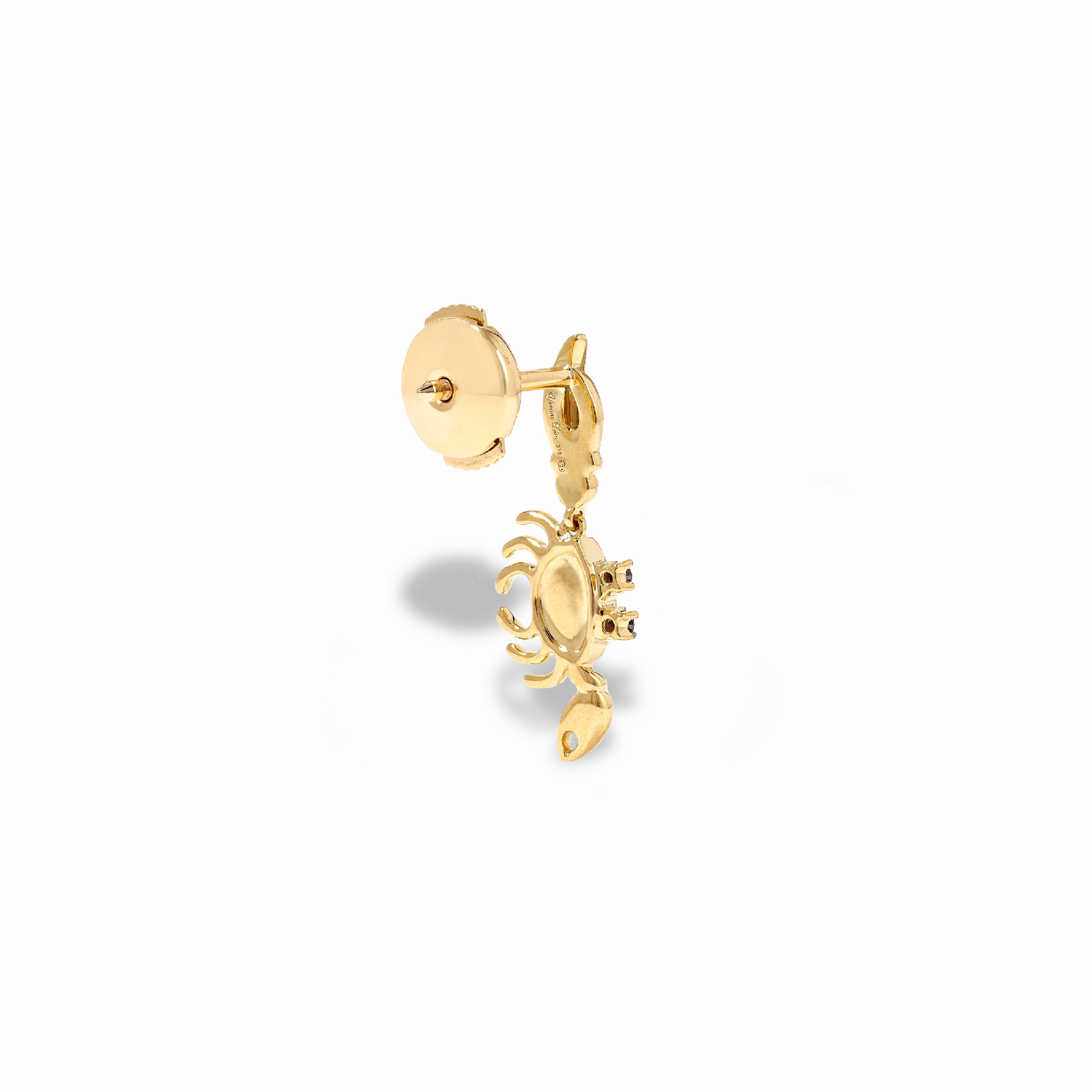BO MINI CRABE TSAVORITES OJ mini crab single earring yellow gold diamonds Yvonne Léon tiny gods