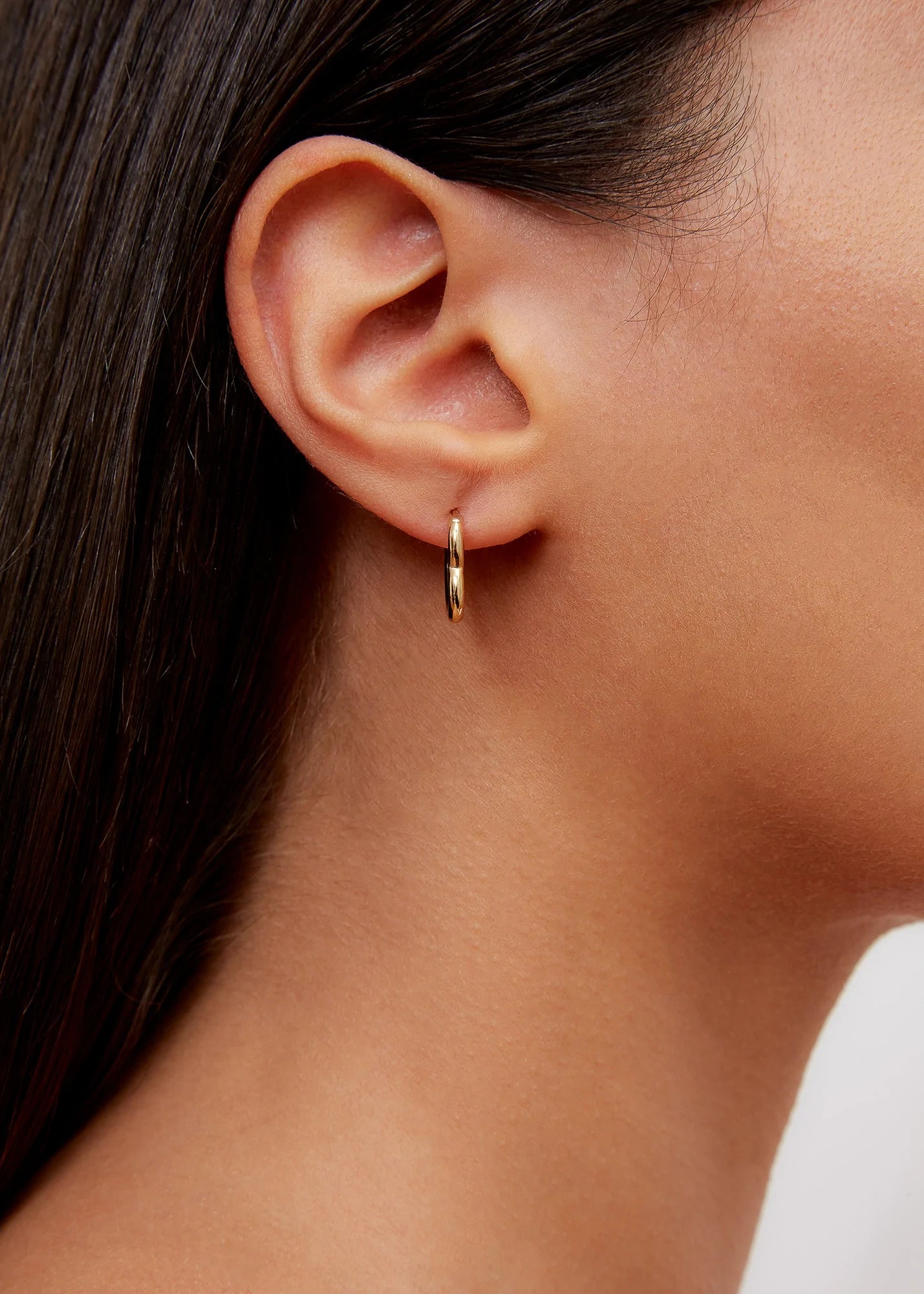 Mini Polished Heart Hoop Earrings